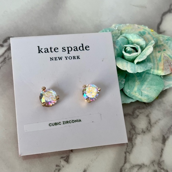 NWT Kate Spade Post earrings, cubic zirconia with AB sparkle!!